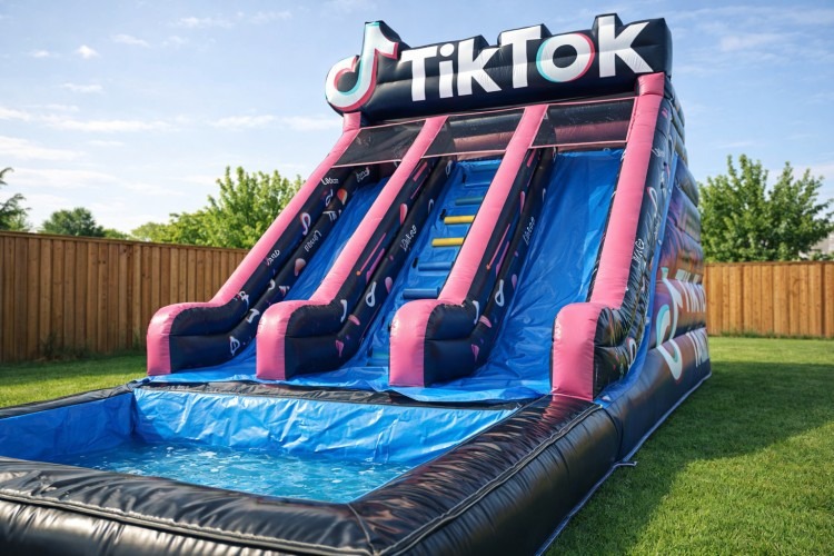 Party Dual Slide, 33 ft dual-lane wet or dry inflatable slide